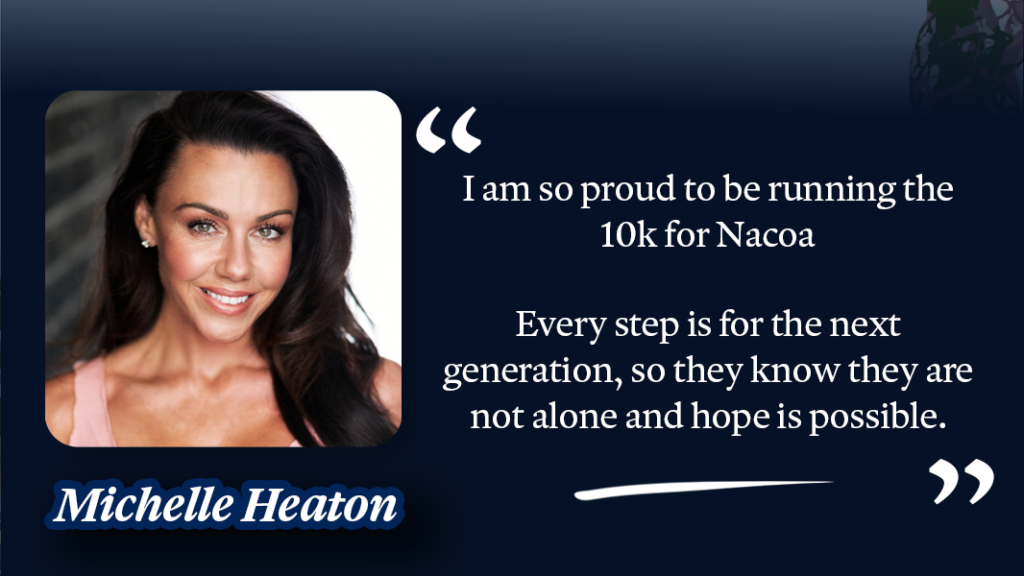 Michelle Heaton is joining Team Nacoa at Nacoa's London 10k run